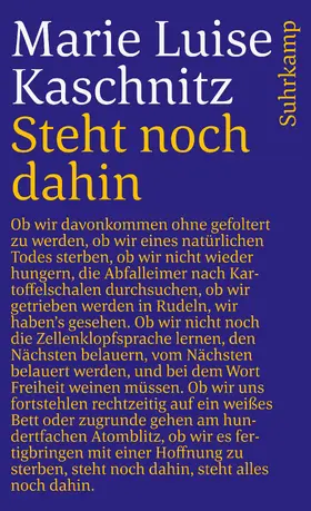 Kaschnitz |  Steht noch dahin | Buch |  Sack Fachmedien