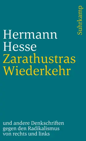 Hesse / Michels |  Zarathustras Wiederkehr | Buch |  Sack Fachmedien