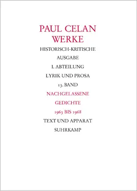 Celan / Bücher / Lohr |  Nachgelassene Gedichte 1963-1968 | Buch |  Sack Fachmedien