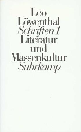 Dubiel / Löwenthal |  Schriften I (Ln). Literatur und Massenkultur | Buch |  Sack Fachmedien