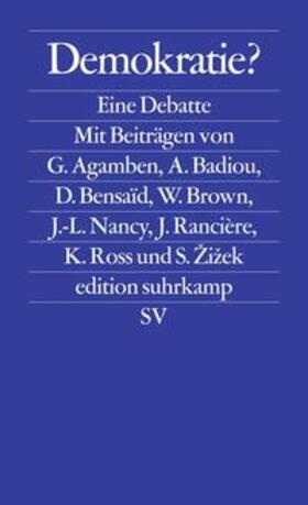 Agamben / Badiou / Žižek |  Demokratie? | eBook | Sack Fachmedien