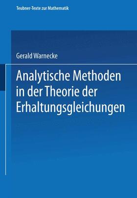  Analytische Methoden in der Theorie der Erhaltungsgleichungen | Buch |  Sack Fachmedien