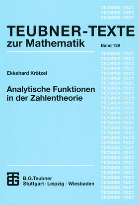 Krätzel |  Analytische Funktionen in der Zahlentheorie | Buch |  Sack Fachmedien