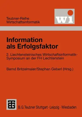 Geberl / Britzelmaier |  Information als Erfolgsfaktor | Buch |  Sack Fachmedien