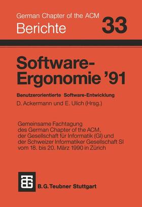 Ulich / Ackermann |  Software-Ergonomie ¿91 | Buch |  Sack Fachmedien