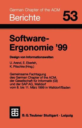 Arend / Pitschke / Eberleh |  Software-Ergonomie ¿99 | Buch |  Sack Fachmedien