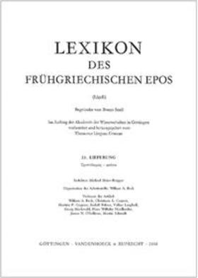 Thesaurus Linguae Graecae, Archiv für Griechische Lexikographie Universität Hamburg / Snell |  Lexikon des frühgriechischen Epos Lfg. 23 | Buch |  Sack Fachmedien