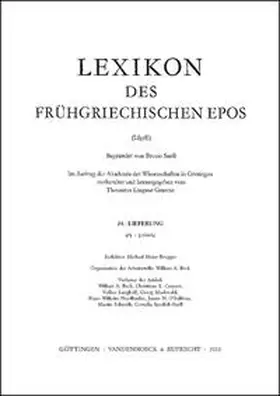 Thesaurus Linguae Graecae, Archiv für Griechische Lexikographie Universität Hamburg / Snell |  Lexikon des frühgriechischen Epos Lfg. 24 | Buch |  Sack Fachmedien