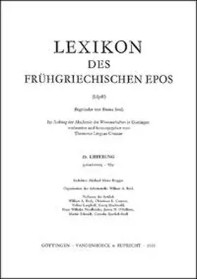 Thesaurus Linguae Graecae, Archiv für Griechische Lexikographie Universität Hamburg / Snell |  Lexikon des frühgriechischen Epos Lfg. 25 | Buch |  Sack Fachmedien