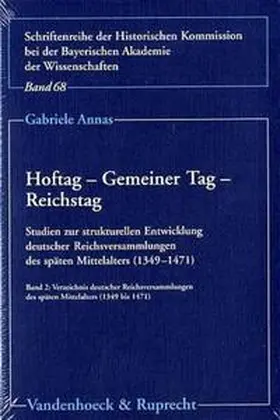 Annas |  Hoftag – Gemeiner Tag – Reichstag | Buch |  Sack Fachmedien