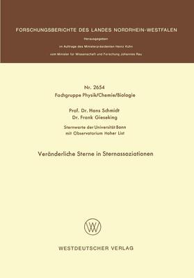 Schmidt |  Veränderliche Sterne in Sternassoziationen | Buch |  Sack Fachmedien