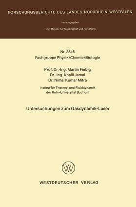 Fiebig |  Untersuchungen zum Gasdynamik-Laser | Buch |  Sack Fachmedien