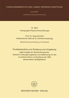 Düll |  Punktkartenflora von Duisburg und Umgebung | Buch |  Sack Fachmedien