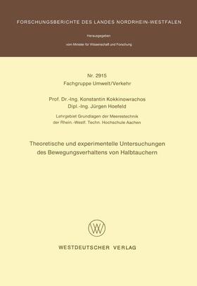 Kokkinowrachos |  Theoretische und experimentelle Untersuchungen des Bewegungsverhaltens von Halbtauchern | Buch |  Sack Fachmedien