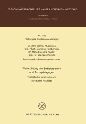 Klusemann |  Weiterbildung von Sozialarbeitern und Sozialpädagogen | Buch |  Sack Fachmedien