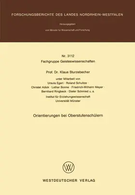 Sturzebecher |  Orientierungen bei Oberstufenschülern | Buch |  Sack Fachmedien