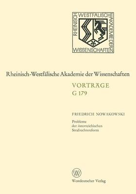 Nowakowski |  Nowakowski, F: Probleme der österreichischen Strafrechtsrefo | Buch |  Sack Fachmedien
