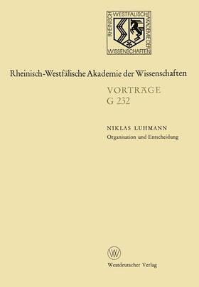 Luhmann |  Luhmann, N: Organisation und Entscheidung | Buch |  Sack Fachmedien