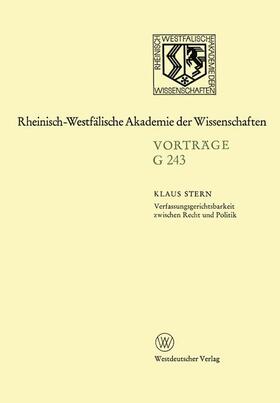 Stern |  Verfassungsgerichtsbarkeit zwischen Recht und Politik | Buch |  Sack Fachmedien