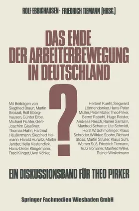  Das Ende der Arbeiterbewegung in Deutschland? | Buch |  Sack Fachmedien