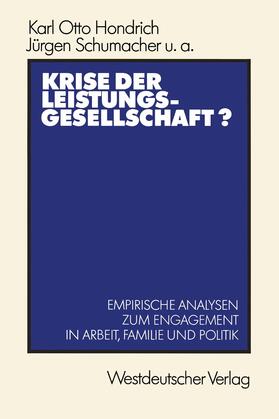 Hondrich |  Krise der Leistungsgesellschaft? | Buch |  Sack Fachmedien