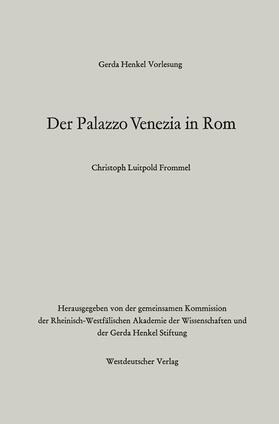 Frommel |  Frommel, C: Palazzo Venezia in Rom | Buch |  Sack Fachmedien