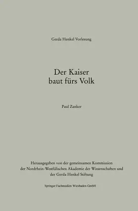 Zanker |  Der Kaiser baut fürs Volk | Buch |  Sack Fachmedien