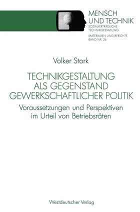  Technikgestaltung als Gegenstand gewerkschaftlicher Politik | Buch |  Sack Fachmedien