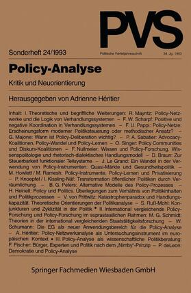 Héritier |  Policy-Analyse | Buch |  Sack Fachmedien