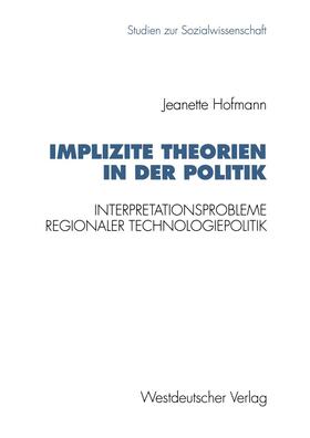  Implizite Theorien in der Politik | Buch |  Sack Fachmedien
