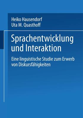 Quasthoff |  Sprachentwicklung und Interaktion | Buch |  Sack Fachmedien