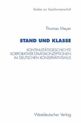 Meyer |  Meyer, T: Stand und Klasse | Buch |  Sack Fachmedien
