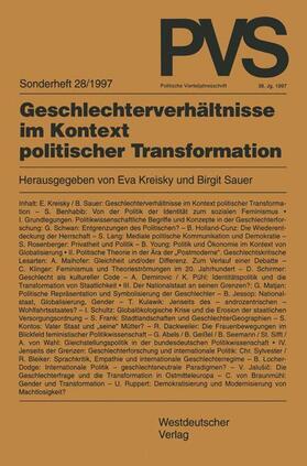 Sauer / Kreisky |  Geschlechterverhältnisse im Kontext politischer Transformation | Buch |  Sack Fachmedien