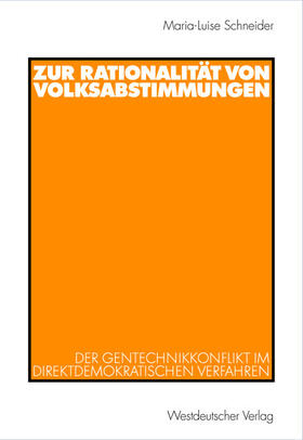 Schneider |  Zur Rationalität von Volksabstimmungen | Buch |  Sack Fachmedien