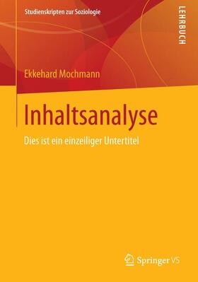 Mochmann |  Inhaltsanalyse | Buch |  Sack Fachmedien