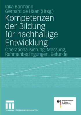 de Haan / Bormann |  Kompetenzen der Bildung für nachhaltige Entwicklung | Buch |  Sack Fachmedien