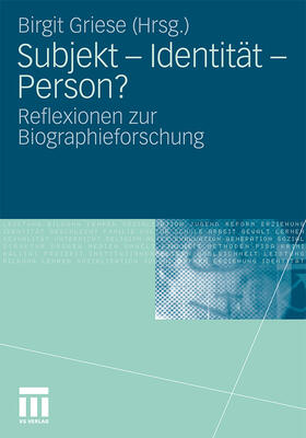 Griese |  Subjekt - Identität - Person? | Buch |  Sack Fachmedien