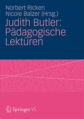 Ricken / Balzer |  Judith Butler: Pädagogische Lektüren | Buch |  Sack Fachmedien