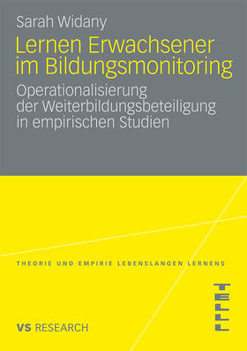 Widany |  Lernen Erwachsener im Bildungsmonitoring | Buch |  Sack Fachmedien