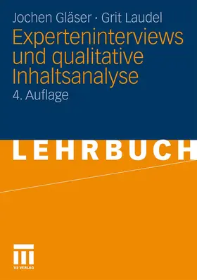 Laudel / Gläser |  Experteninterviews und qualitative Inhaltsanalyse | Buch |  Sack Fachmedien