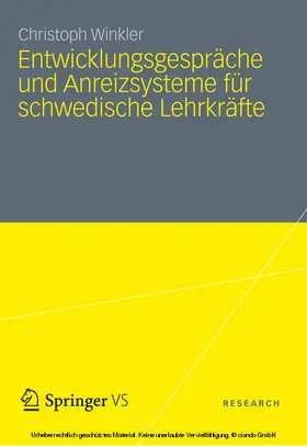 Winkler |  Entwicklungsgespräche und Anreizsysteme für schwedische Lehrkräfte | eBook | Sack Fachmedien