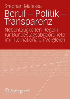 Malessa |  Beruf - Politik - Transparenz | Buch |  Sack Fachmedien