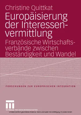 Quittkat |  Europäisierung der Interessenvermittlung | eBook | Sack Fachmedien