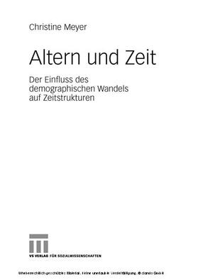Meyer |  Altern und Zeit | eBook | Sack Fachmedien