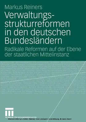 Reiners |  Verwaltungsstrukturreformen in den deutschen Bundesländern | eBook | Sack Fachmedien