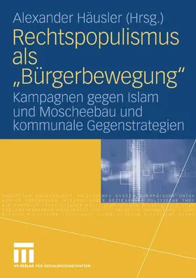 Häusler |  Rechtspopulismus als "Bürgerbewegung" | eBook | Sack Fachmedien