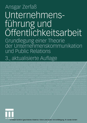 Zerfaß |  Unternehmensführung und Öffentlichkeitsarbeit | eBook | Sack Fachmedien