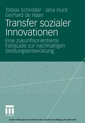 Schröder / Huck / de Haan |  Transfer sozialer Innovationen | eBook | Sack Fachmedien