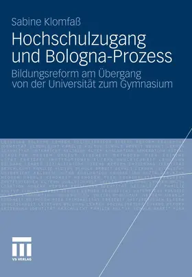 Klomfaß | Hochschulzugang und Bologna-Prozess | E-Book | sack.de