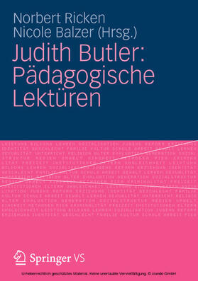 Ricken / Balzer |  Judith Butler: Pädagogische Lektüren | eBook | Sack Fachmedien